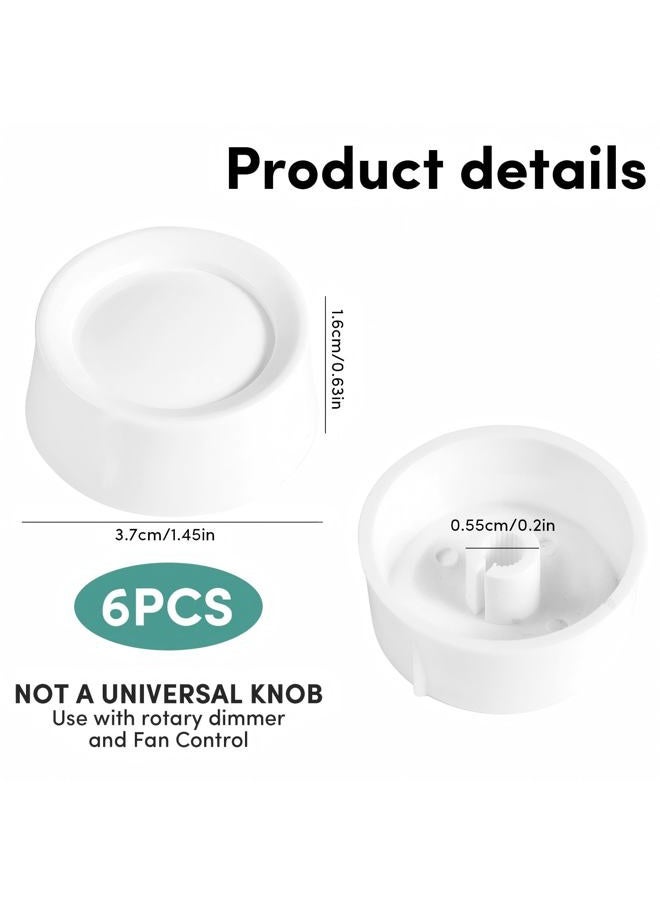 ANABIUP 6 PCS RK-WH Rotary Dimmer Knob Replacement for Rotary Dimmer Switch,Fan Control,White - Image 2