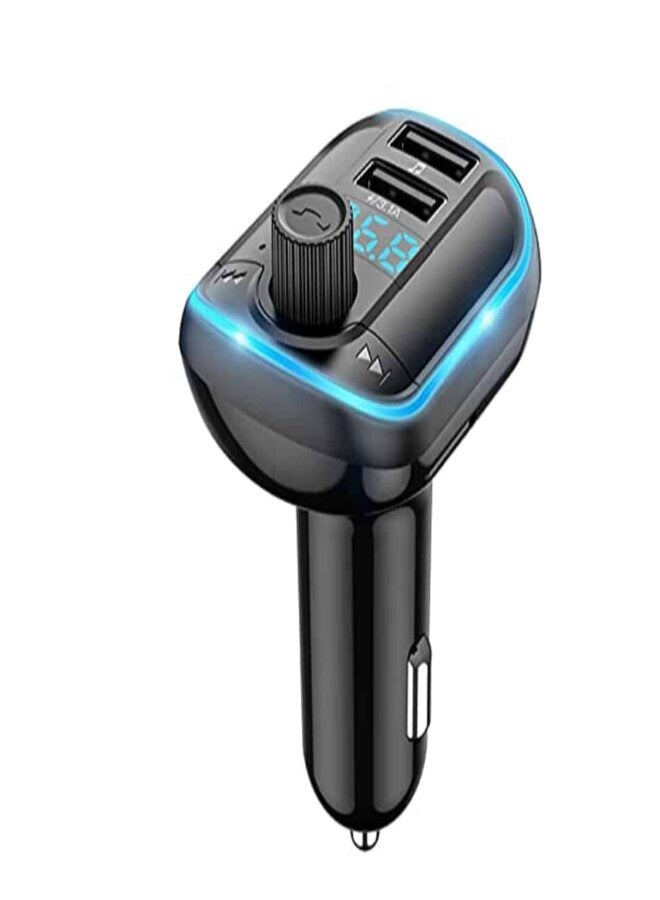 Yesido Bluetooth V5.0 FM Transmitter 3.1A Dual USB Car Charger RGB Backlit Light LED Digital Display Wireless Radio Adapter HiFi Music Play Car Kit with Mic Hands Free Calls - Image 2