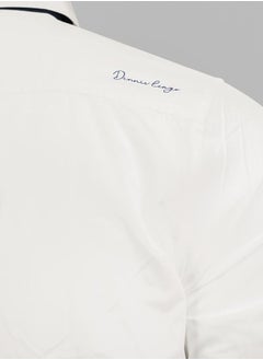 Dennis Lingo Men white regular fit solid full sleeves button down cotton blend shirts with button closure featuring a spread collar- your next go-to for effortless flair.  - Image 5