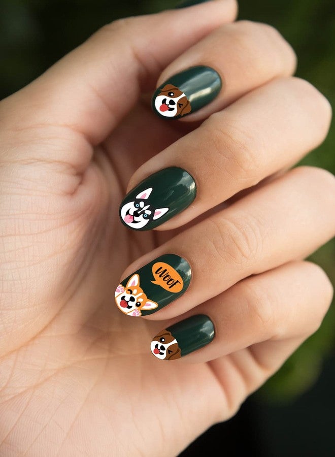 WIRESTER Nail Art Stickers Decals - 8 Sheets Self-Adhesive Nail Decals for Women, Kids & Girls - Cute Dog Face, Dog Paws, Bones, Heart - Image 2