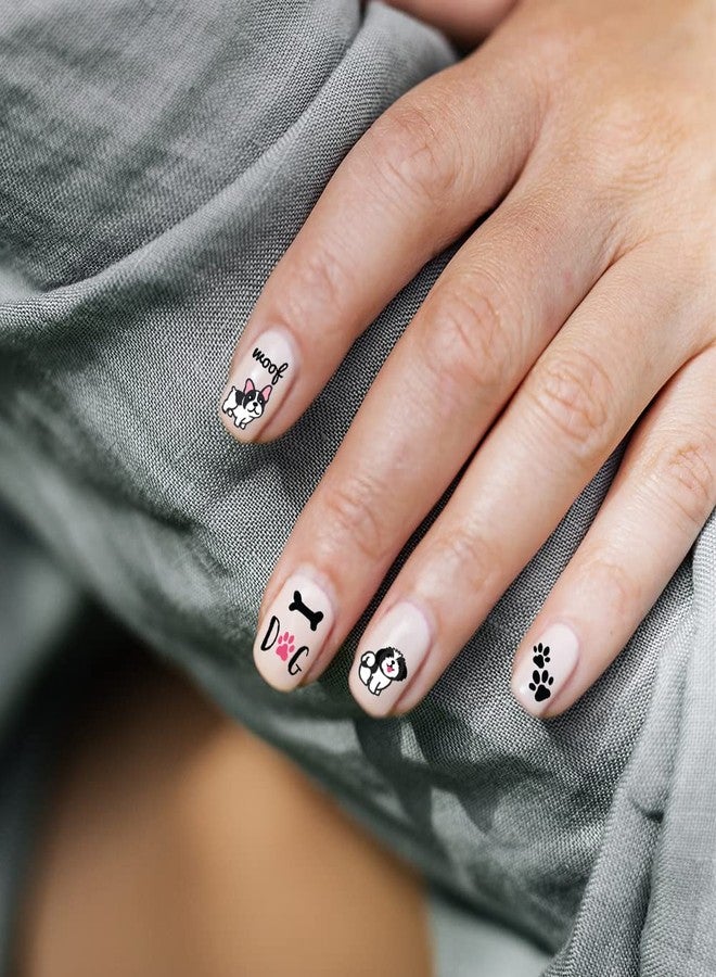 WIRESTER Nail Art Stickers Decals - 8 Sheets Self-Adhesive Nail Decals for Women, Kids & Girls - Cute Dog Face, Dog Paws, Bones, Heart - Image 4