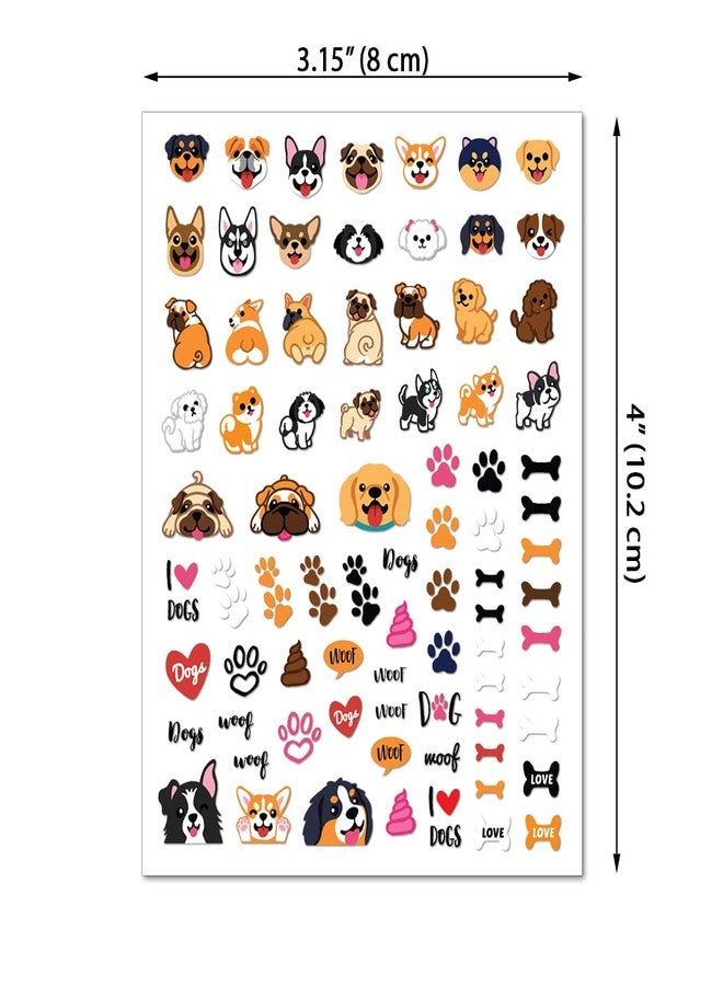 WIRESTER Nail Art Stickers Decals - 8 Sheets Self-Adhesive Nail Decals for Women, Kids & Girls - Cute Dog Face, Dog Paws, Bones, Heart - Image 3