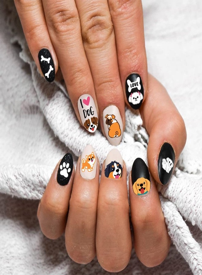 WIRESTER Nail Art Stickers Decals - 8 Sheets Self-Adhesive Nail Decals for Women, Kids & Girls - Cute Dog Face, Dog Paws, Bones, Heart - Image 5