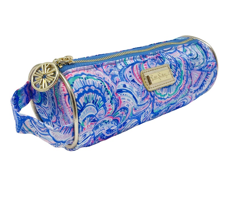 Lilly Pulitzer Cute Pencil Case, Colorful Zipper Pouch for Office Supplies, Small Travel Bag with Carrying Handle, Happy As A Clam - Image 2