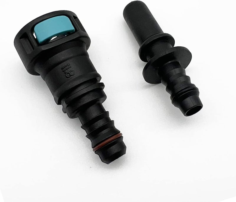 KRD PERFORMANCE 11.8mm SAE to 12mm Barb Straight Quick Release Connector for 9mm ID Nylon Fuel Line Hose - Image 2