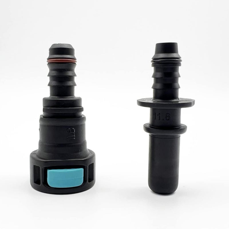 KRD PERFORMANCE 11.8mm SAE to 12mm Barb Straight Quick Release Connector for 9mm ID Nylon Fuel Line Hose - Image 1