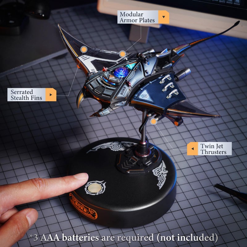 ROKR 3D Metal Puzzles for Adults, Manta Ray Mechanical, 3D Metal Model Kits for Adults to Build, Unique Electric Mechanical Toy - Image 5