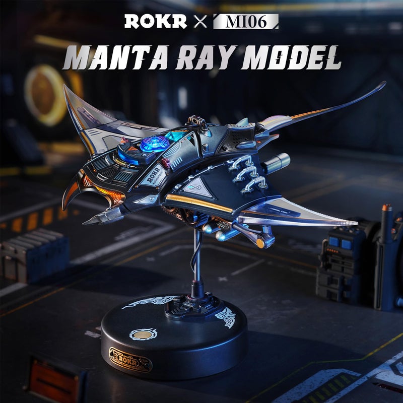 ROKR 3D Metal Puzzles for Adults, Manta Ray Mechanical, 3D Metal Model Kits for Adults to Build, Unique Electric Mechanical Toy - Image 2