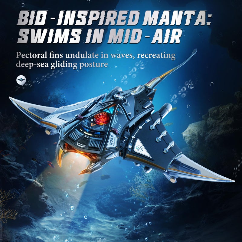 ROKR 3D Metal Puzzles for Adults, Manta Ray Mechanical, 3D Metal Model Kits for Adults to Build, Unique Electric Mechanical Toy - Image 3