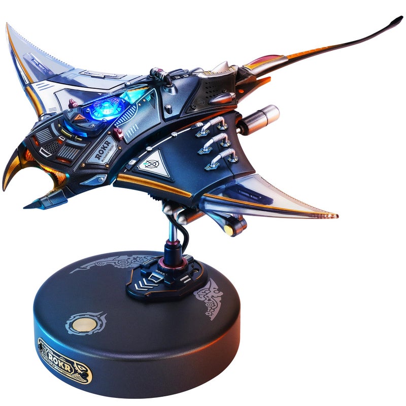 ROKR 3D Metal Puzzles for Adults, Manta Ray Mechanical, 3D Metal Model Kits for Adults to Build, Unique Electric Mechanical Toy - Image 1