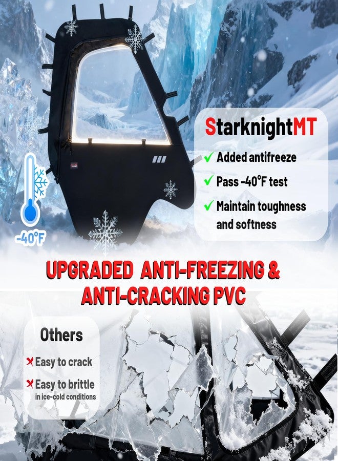 StarknightMT أبواب جانبية قابلة للطي من StarknightMT متوافقة مع Hisun 500 700 و Coleman 500 700 و Axis 500 700، أبواب جانبية يمنى ويسرى قابلة للطي مع نافذة بسحاب، حماية مقاومة للماء، Massimo MSU500 - Image 4