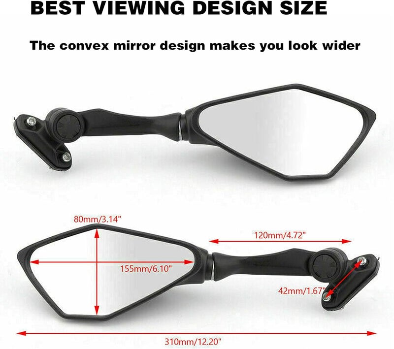 Mamiko Motorcycle Rear View Mirrors for Kawasaki Ninja 400, 250, ZX 6R, 636, 650, 300R, EX300 (2011-2021) - Image 3
