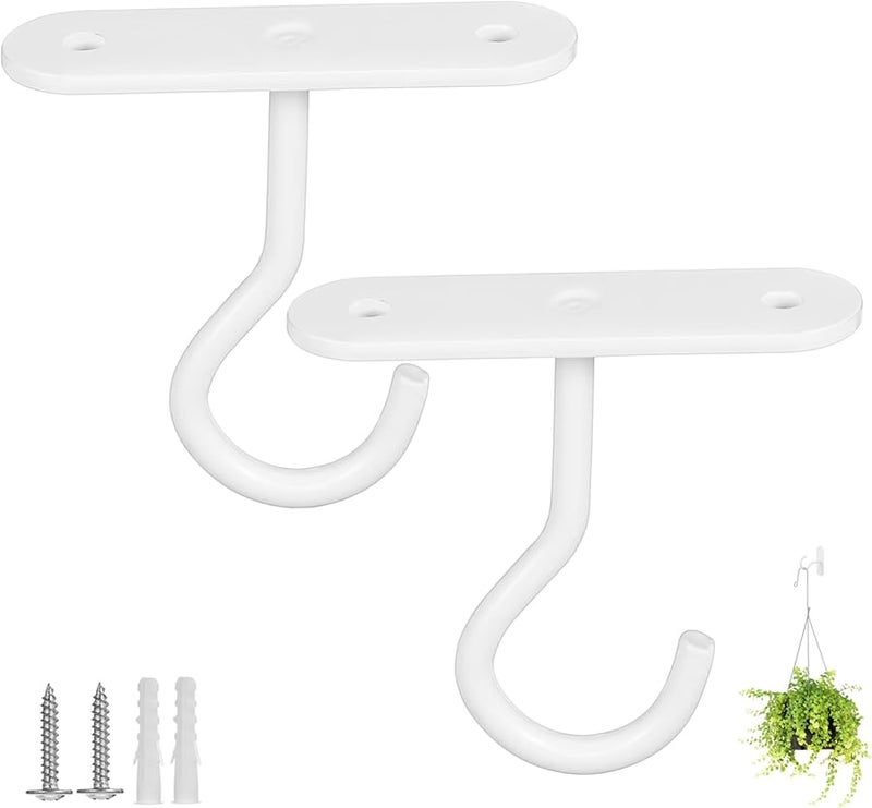 خطافات ثقيلة للحائط والسقف، عبوة من قطعتين، لتزيين النباتات الداخلية في المنزل والمكتب - Image 2