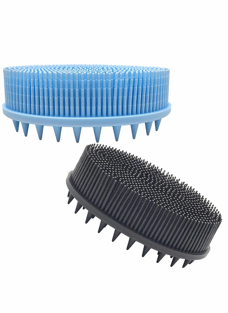 Captaintech - Upgrade 2 in 1 Bath and Shampoo Brush Silicone Body Scrubber for Use Shower Exfoliating Premium Loofah Head Scrubber Scalp Massager Brush Wet Dry Easy to Clean - Image 1