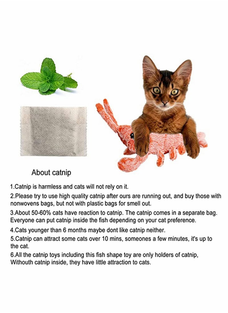 SYOSI - Cat Toy, Flopping Lobster Cat Toy with Catnip bag, Plush Interactive Cat Toys, Fun Toy for Cat Exercise Toy for Indoor - Image 1