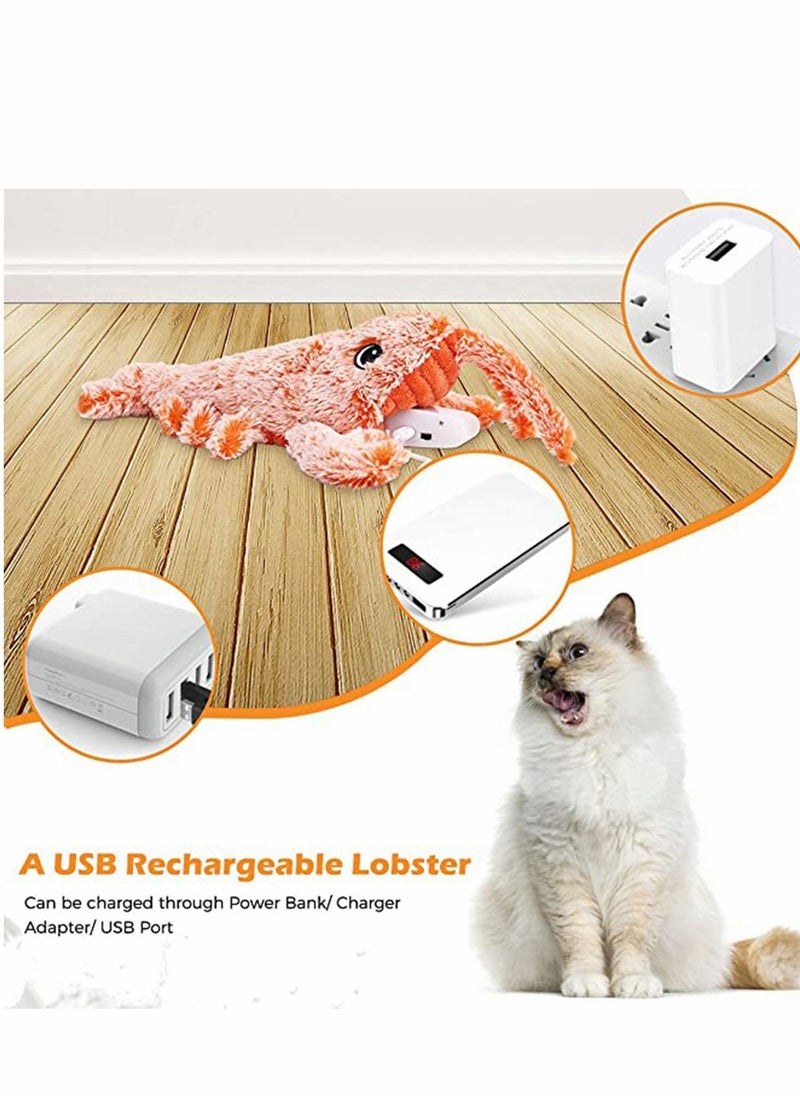SYOSI - Cat Toy, Flopping Lobster Cat Toy with Catnip bag, Plush Interactive Cat Toys, Fun Toy for Cat Exercise Toy for Indoor - Image 1