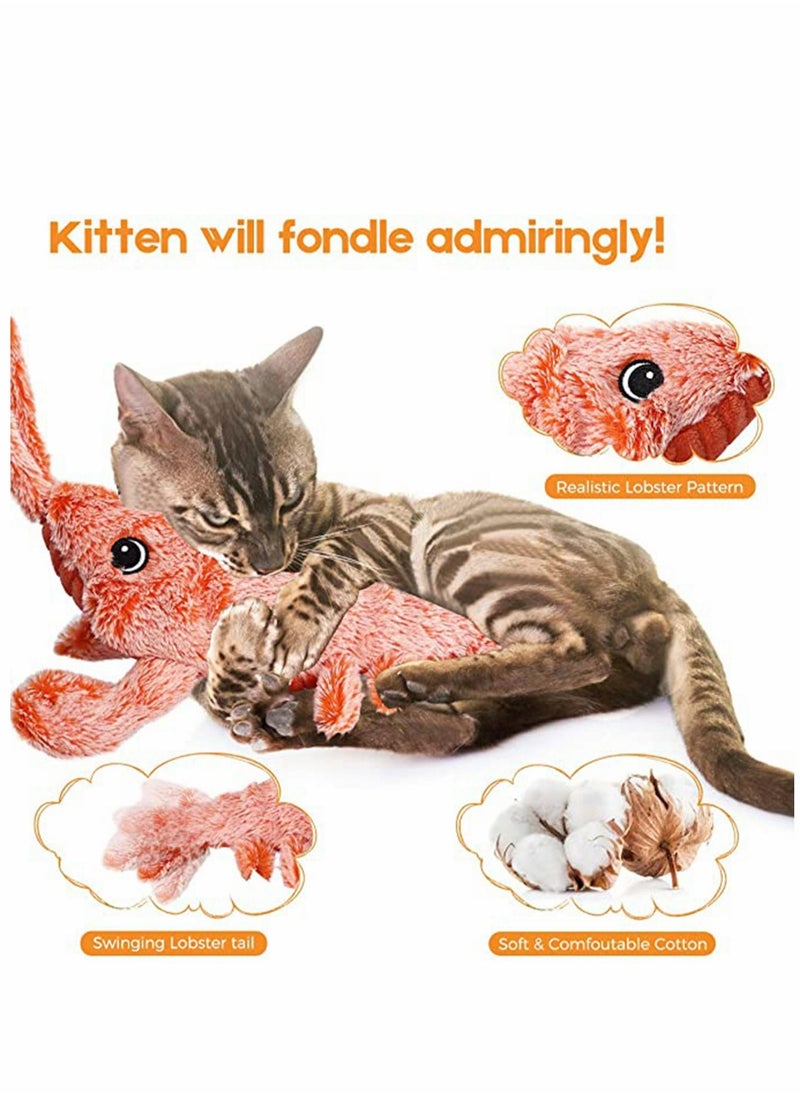 SYOSI - Cat Toy, Flopping Lobster Cat Toy with Catnip bag, Plush Interactive Cat Toys, Fun Toy for Cat Exercise Toy for Indoor - Image 1