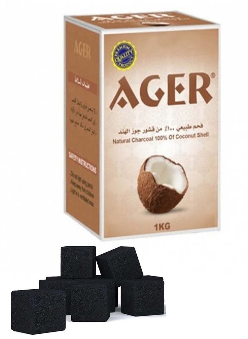 فحم نباتي طبيعي من قشور جوز الهند من اجير للارجيلة والشواء 2 كرتون