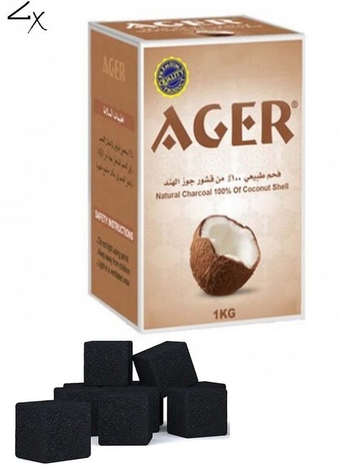 فحم نباتي طبيعي من قشور جوز الهند من اجير للارجيلة والشواء 2 كرتون