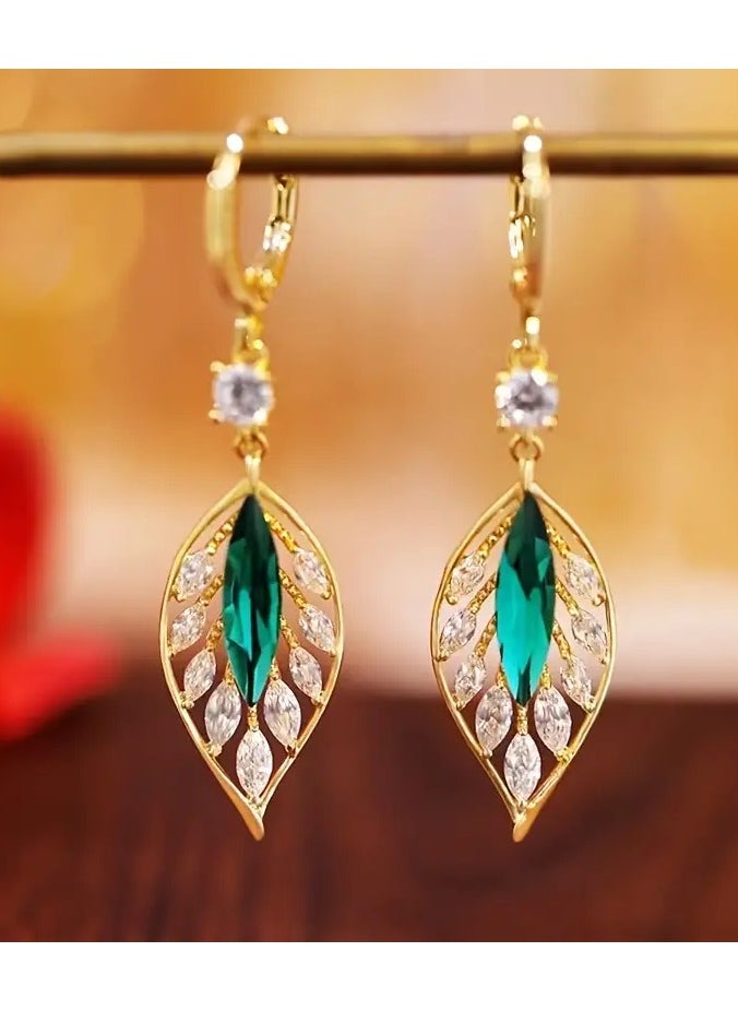 Goolsky 2pcs/pair Exquisite Hollow Out Leaf Dangle Earrings, Elegant Party Fashion Jewelry  - Image 2