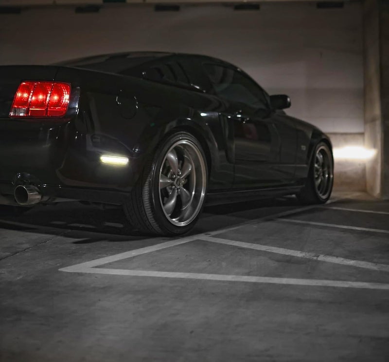 iJDMTOY Smoked Lens White Full LED Rear Side Marker Light Kit Compatible With Ford 2005-09 Mustang, Powered by 54-SMD LED, Replace OEM Back Sidemarker Lamps - Image 4