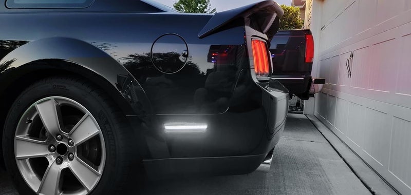 iJDMTOY Smoked Lens White Full LED Rear Side Marker Light Kit Compatible With Ford 2005-09 Mustang, Powered by 54-SMD LED, Replace OEM Back Sidemarker Lamps - Image 5