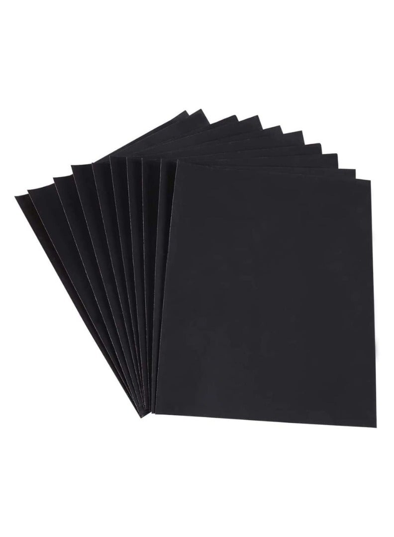 KNP KNP 10 Pcs Waterproof Sheet Black Abrasive Paper For Automotive Body Working on Paint, Varnish, Furnitures And Other Soft Metals Solid Surface Materials Sanding GRIT60 