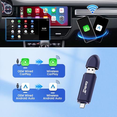 Carlinkit محول CarPlay اللاسلكي لـ iPhone و Android CarlinKit MINI5 PRO، توصيل وتشغيل، من سلكي إلى لاسلكي، اتصال تلقائي، ترقية عبر الإنترنت، صوت سيري وصوت جوجل، للسيارات التي تدعم CarPlay السلكي و Android Auto. - Image 2