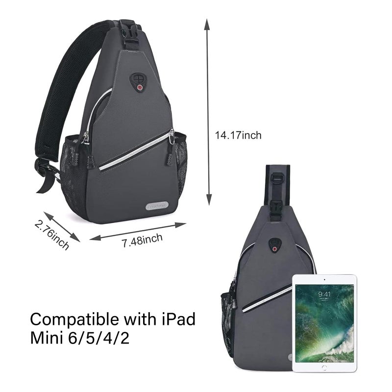 MOSISO Mini Sling Backpack,Small Hiking Daypack Travel Outdoor Casual Sports Bag, Space Gray - Image 3