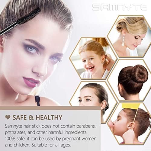 Samnyte Hair Finishing Stick, (3 Pack) Flyaway Tamer for Baby Hair and Women's Hairstyling, with Shiny Mascara for Broken Flyaways - Image 4