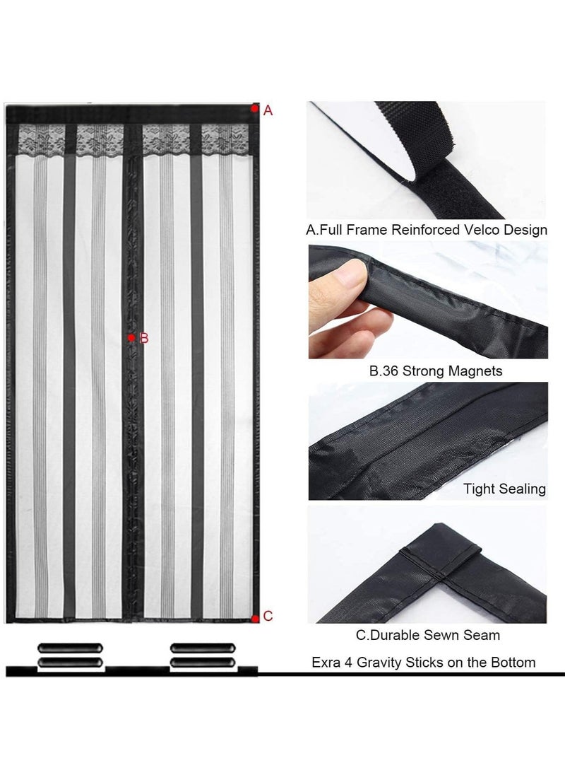 SYOSI - Insulated Door Curtain - Thermal Magnetic Self-Sealing Door Screen - EVA Keep Bugs Out - Hand Free Closure-for Kitchen/Air Conditioner Room/Patio (100 x 210CM) - Image 1