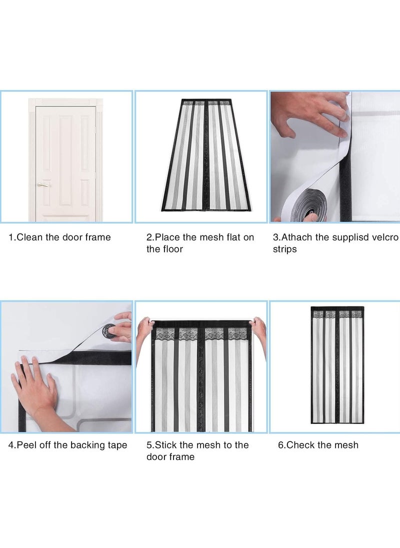 SYOSI - Insulated Door Curtain - Thermal Magnetic Self-Sealing Door Screen - EVA Keep Bugs Out - Hand Free Closure-for Kitchen/Air Conditioner Room/Patio (100 x 210CM) - Image 1