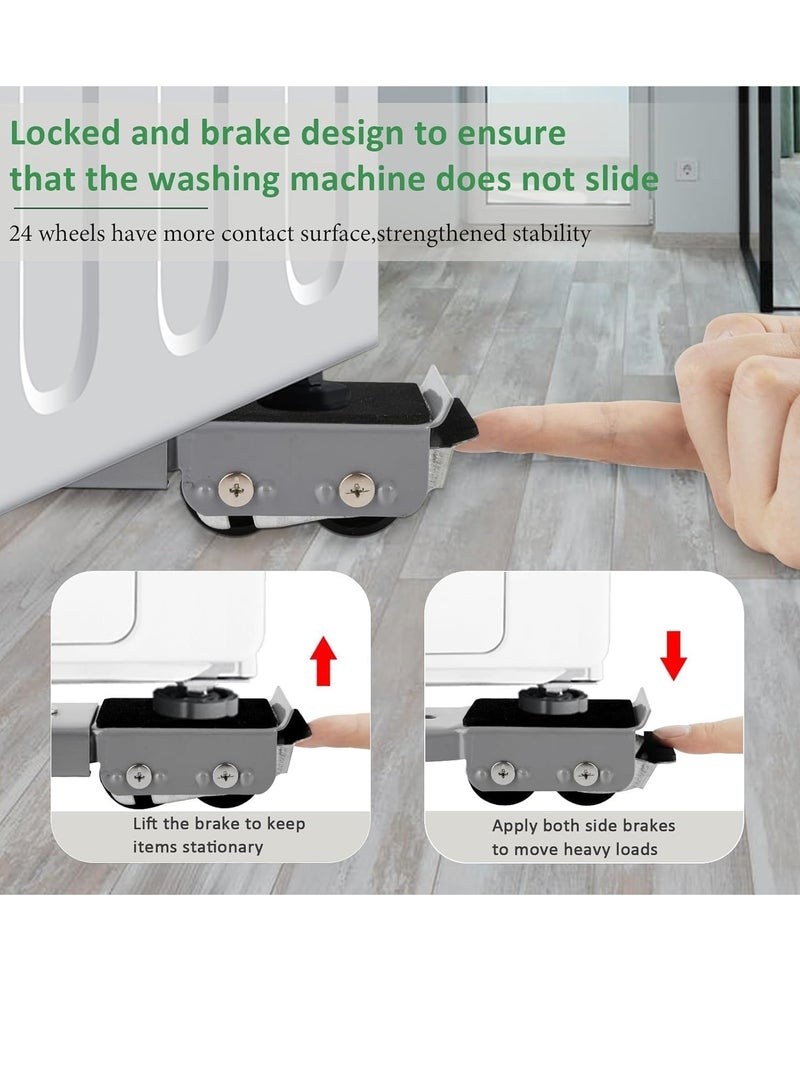 Heavy Duty Appliance Rollers Pair Move Tools Expandable Adjustable Steel Appliance Trolley Furniture Mover for Washer Dryer Refrigerator (Grey) - Image 5