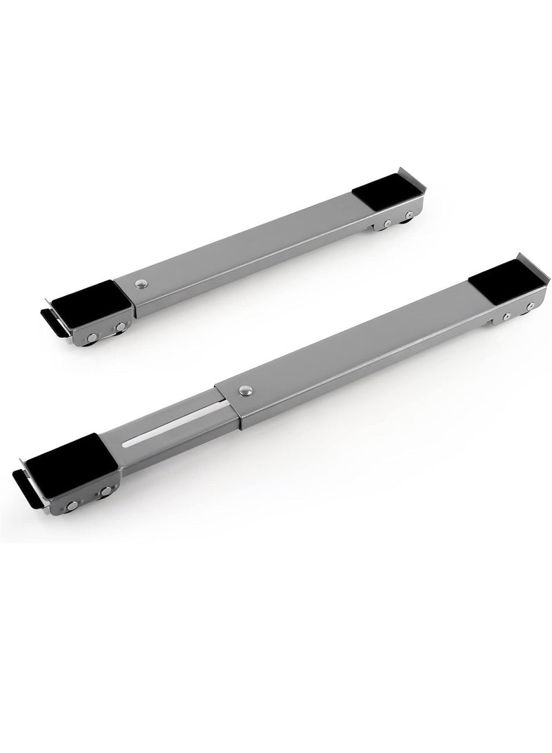 Heavy Duty Appliance Rollers Pair Move Tools Expandable Adjustable Steel Appliance Trolley Furniture Mover for Washer Dryer Refrigerator (Grey) - Image 1