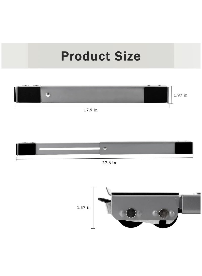 Heavy Duty Appliance Rollers Pair Move Tools Expandable Adjustable Steel Appliance Trolley Furniture Mover for Washer Dryer Refrigerator (Grey) - Image 2