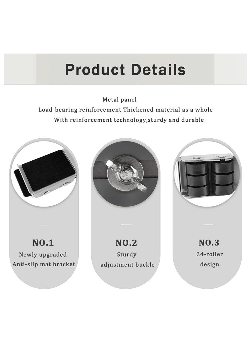 Heavy Duty Appliance Rollers Pair Move Tools Expandable Adjustable Steel Appliance Trolley Furniture Mover for Washer Dryer Refrigerator (Grey) - Image 3