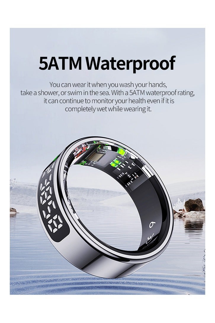 Smart Ring with LED Display Screen, Fitness Tracker, Activity Trackers for ManWomen -SleepExercise Monitor,Waterproof Sleep Tracking Wearable (Black, 12) - Image 5