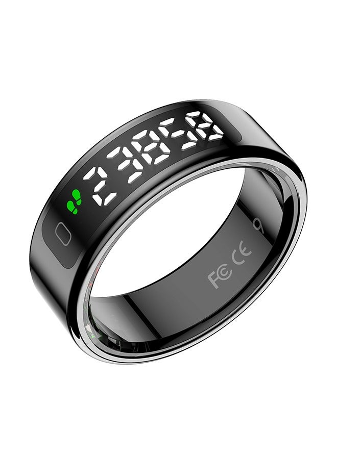 Smart Ring with LED Display Screen, Fitness Tracker, Activity Trackers for ManWomen -SleepExercise Monitor,Waterproof Sleep Tracking Wearable (Black, 12) - Image 1