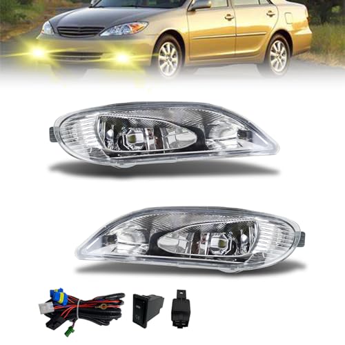 BOXLIGHT Fog Light Compatible With 2002 2003 2004 Toyota Camry, 2005 2006 2007 2008 Toyota Corolla, 2002 2003 Toyota Solara Bumper Driving Fog Lamps with Switch & Wiring Kit - Image 1