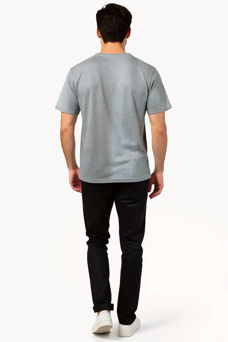 فرنش كونكشن Popcorn Textured Crew Neck T-Shirt