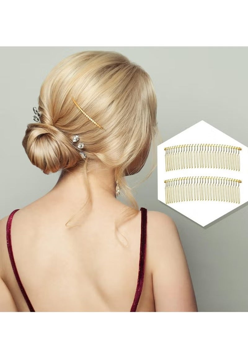 5 قطع من أمشاط الشعر المعدنية الذهبية، 30 سنًا لإكسسوارات طرحة الزفاف - Image 2