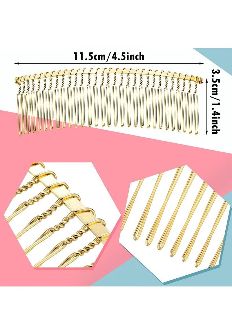 5 قطع من أمشاط الشعر المعدنية الذهبية، 30 سنًا لإكسسوارات طرحة الزفاف - Image 3