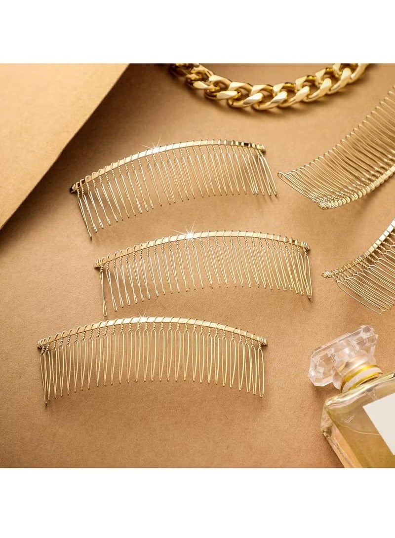5 قطع من أمشاط الشعر المعدنية الذهبية، 30 سنًا لإكسسوارات طرحة الزفاف - Image 4