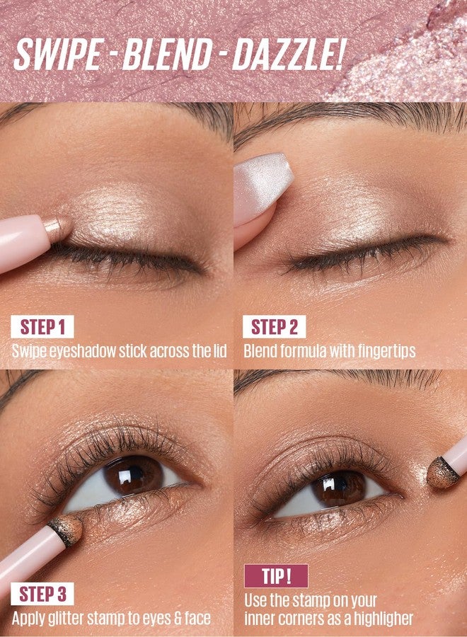 Kaja Eyeshadow - Wink Dazzle 05 Petal Prism (Matte) | Glitter, Smudge Proof, Creamy Formula, Vegan, Cruelty-Free, Creamy, Blendable, High Pigmentation Shimmer Stick, Long Lasting, Waterproof - Image 4