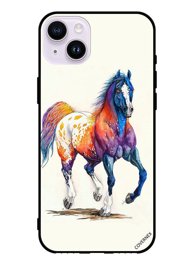 Covernex Protective Case Cover For Apple iPhone 14 Colored Horse Paint Art - Image 1