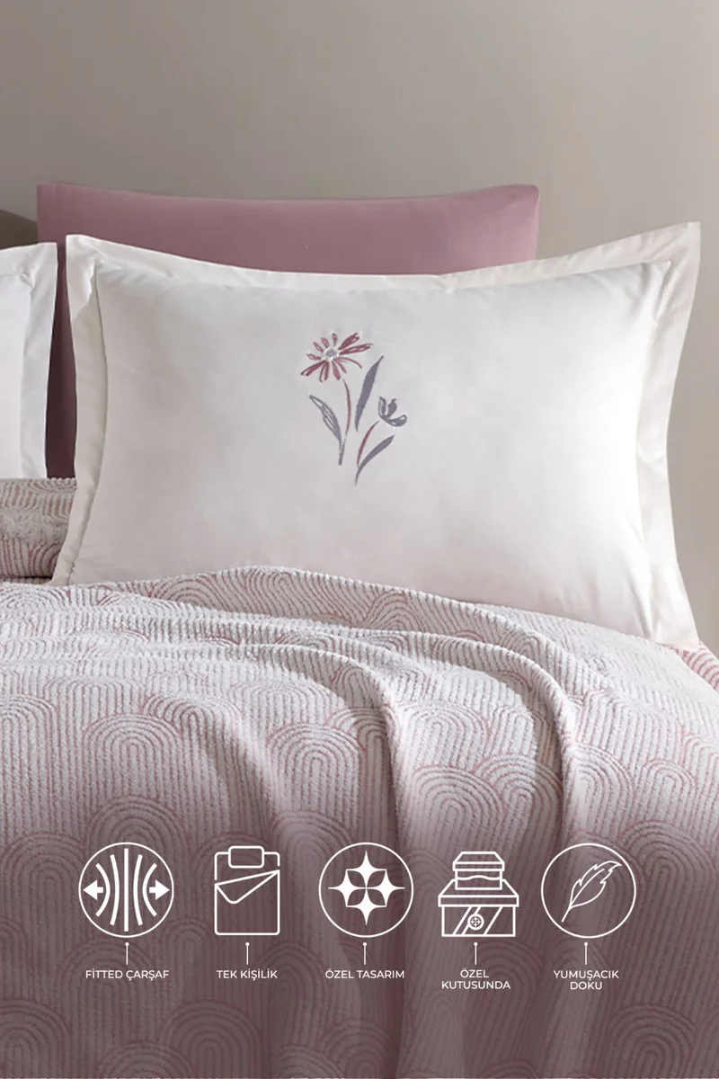 Elart Sunrise Blanket Set Single 4 Piece Rose