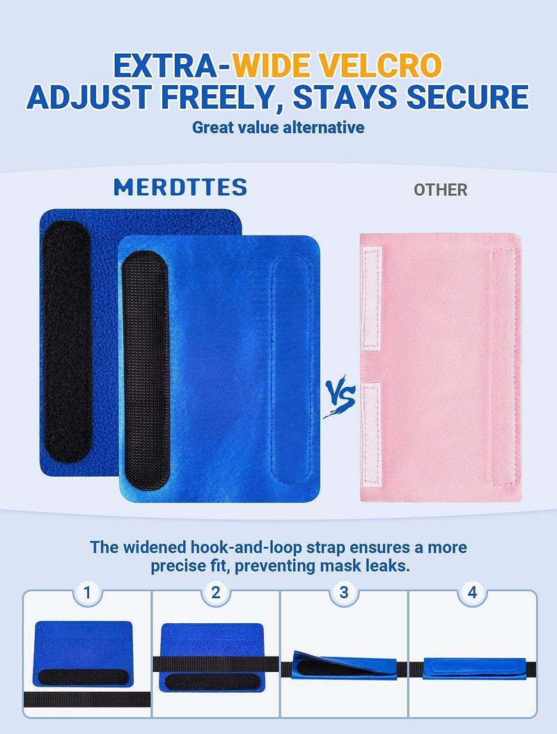 MERDTTES 4-Pack Upgraded CPAP Strap Covers, Innovative Satin/Polar Fleece Dual-Layer CPAP Strap Cushions, Universal CPAP Headgear Strap Covers, CPAP Accessories Face Mask Cushion Pads for Reducing Red Mark - Image 3