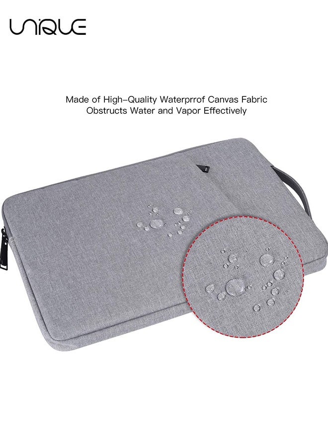 Unique 13.3 inch Laptop Sleeve Bag Compatible with MacBook Air Mac Pro M1 Surface Lenovo Dell HP Computer Bag Accessories Polyester Case with Pocket - Light Grey - Image 4