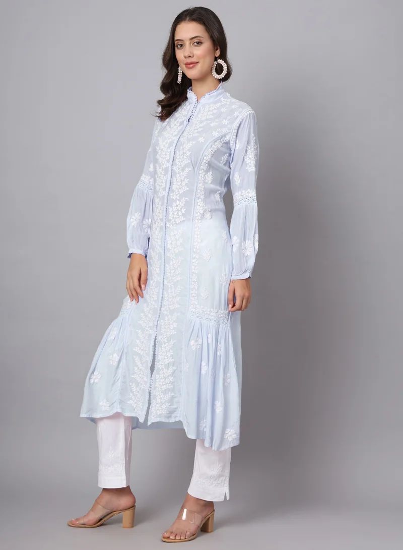 Alaya Women Hand Embroidered Chikankari Cotton Kurta-AL3888