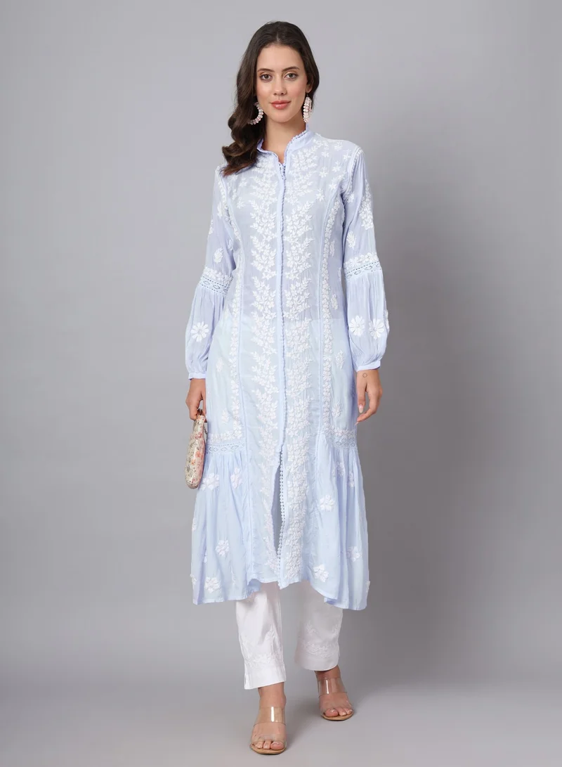 Alaya Women Hand Embroidered Chikankari Cotton Kurta-AL3888